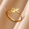 Ring Jewelry Stainless Steel Letter Pattern Electroplating Creative Fashion