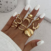 Ring Metal Geometric Electroplated Liquid Metal Pleated Irregular Cross Water Drop Hug Open Style For Women