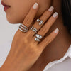 Ring Metal Geometric Electroplating Liquid Metal Pleated Baroque Pearl