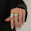 Ring Metal Geometric Electroplating Liquid Metal Pleated Baroque Pearl