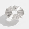 Ring Metal Imitation Pearl Ruffled Feather Flower Leaf Electroplated Style
