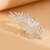 Ring Metal Imitation Pearl Ruffled Feather Flower Leaf Electroplated Style