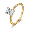 Ring Moissanite S925 Silver Geometric Plated 18K Gold Set With Diamonds