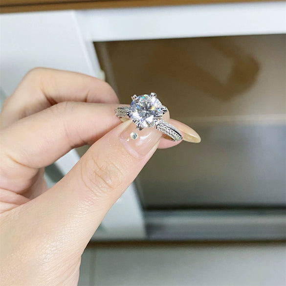 Ring Mosan Diamond 925 Silver Geometric Fashion Electroplating Women's