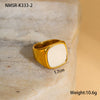 Ring Motherofpearl Titanium Steel Light Luxury Geometric Electroplated 18K Gold Nonfading