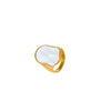 Ring Motherofpearl Titanium Steel Light Luxury Geometric Electroplated 18K Gold Nonfading