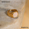Ring Motherofpearl Titanium Steel Light Luxury Geometric Electroplated 18K Gold Nonfading