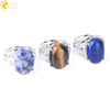 Ring Natural Stone Alloy Claw Inlaid Polished Casual Fashion Jewelry For Women