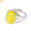 Ring Natural Stone Alloy Claw Inlaid Polished Casual Fashion Jewelry For Women