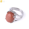 Ring Natural Stone Alloy Claw Inlaid Polished Casual Fashion Jewelry For Women