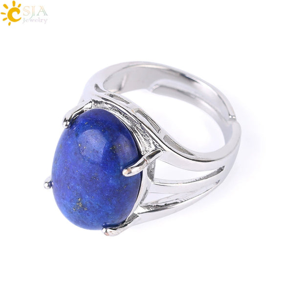 Ring Natural Stone Alloy Claw Inlaid Polished Casual Fashion Jewelry For Women