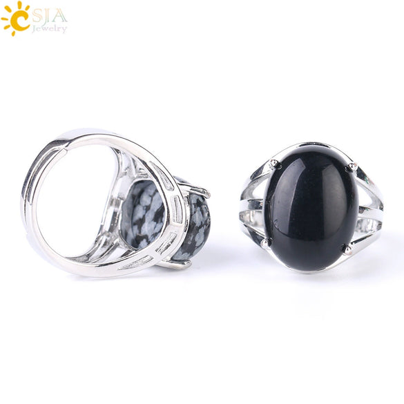 Ring Natural Stone Alloy Claw Inlaid Polished Casual Fashion Jewelry For Women