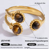 Ring Natural Stone Retro Light Luxury Colorretaining Devil's Eye Stainless Steel Geometric Electroplating Women's Jewelry
