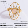 Ring Natural Stone Retro Light Luxury Colorretaining Devil's Eye Stainless Steel Geometric Electroplating Women's Jewelry