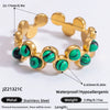 Ring Natural Stone Retro Light Luxury Colorretaining Devil's Eye Stainless Steel Geometric Electroplating Women's Jewelry