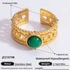 Ring Natural Stone Retro Light Luxury Colorretaining Devil's Eye Stainless Steel Geometric Electroplating Women's Jewelry