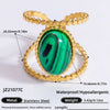 Ring Natural Stone Retro Light Luxury Colorretaining Devil's Eye Stainless Steel Geometric Electroplating Women's Jewelry
