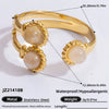 Ring Natural Stone Retro Light Luxury Colorretaining Devil's Eye Stainless Steel Geometric Electroplating Women's Jewelry