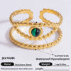 Ring Natural Stone Retro Light Luxury Colorretaining Devil's Eye Stainless Steel Geometric Electroplating Women's Jewelry