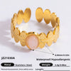 Ring Natural Stone Retro Light Luxury Colorretaining Devil's Eye Stainless Steel Geometric Electroplating Women's Jewelry