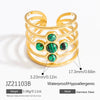 Ring Natural Stone Retro Light Luxury Colorretaining Devil's Eye Stainless Steel Geometric Electroplating Women's Jewelry