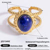 Ring Natural Stone Retro Light Luxury Colorretaining Devil's Eye Stainless Steel Geometric Electroplating Women's Jewelry