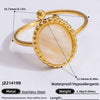 Ring Natural Stone Retro Light Luxury Colorretaining Devil's Eye Stainless Steel Geometric Electroplating Women's Jewelry