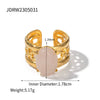 Ring Natural Stone Stainless Steel Geometric Electroplating Women's Highend Jewelry Retro Simple