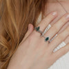 Ring Olive Branch Natural Green Moss Stone S925 Silver Inlaid Aquatic Agate Geometric Retro Women's