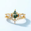 Ring S925 Silver Aqua Agate Stone Geometric Style Diamond Treated