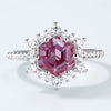 Ring S925 Silver Cultivation Color Treasure Stone Geometric Pattern Diamond Inlay