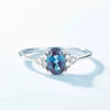 Ring S925 Silver Cultivation Color Treasure Stone Geometric Pattern Diamond Inlay