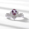 Ring S925 Silver Cultivation Color Treasure Stone Geometric Pattern Diamond Inlay