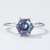 Ring S925 Silver Cultivation Color Treasure Stone Geometric Pattern Diamond Inlay