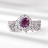 Ring S925 Silver Cultivation Color Treasure Stone Geometric Pattern Diamond Inlay