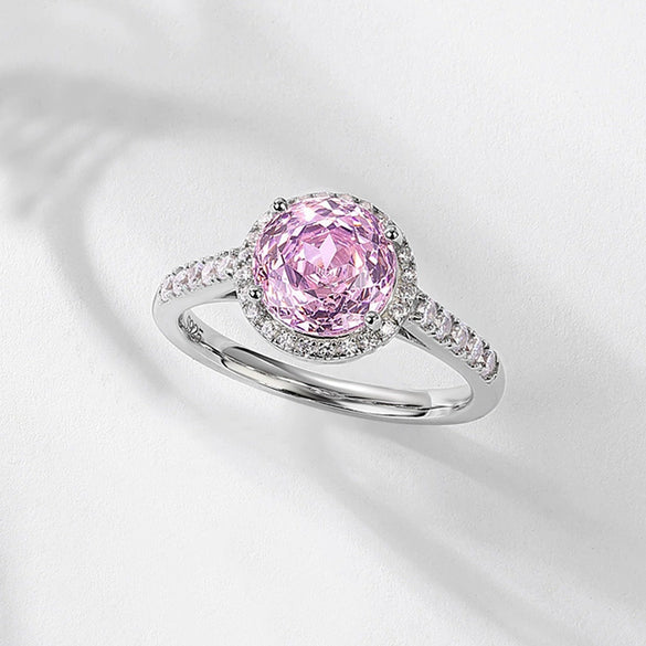 Ring S925 Silver Geometric Color Zirconium Set With Diamond