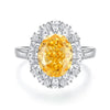 Ring S925 Silver Geometric Eggshaped Diamond