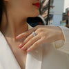 Ring S925 Silver Geometric Moissanite Set With Diamonds Fashion