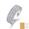 Ring S925 Silver Geometric Moissanite Set With Diamonds Fashion