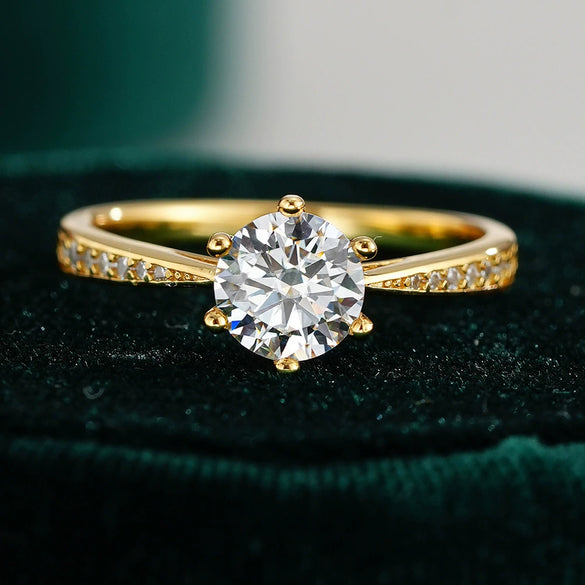 Ring S925 Silver Geometric Moissanite Set With Diamonds