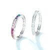 Ring S925 Silver Inlaid Color Treasure Geometric Style Luxury Simple Women's