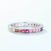 Ring S925 Silver Inlaid Color Treasure Geometric Style Luxury Simple Women's