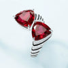 Ring S925 Silver Inlay Cultivation Color Treasure Geometric Triangle Diamond Fashion Women's