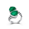 Ring S925 Silver Inlay Cultivation Color Treasure Geometric Triangle Diamond Fashion Women's