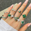 Ring S925 Silver Light Luxury Geometric Electroplating Winding Butterfly Adjustable Opening Women's