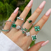 Ring S925 Silver Light Luxury Geometric Electroplating Winding Butterfly Adjustable Opening Women's