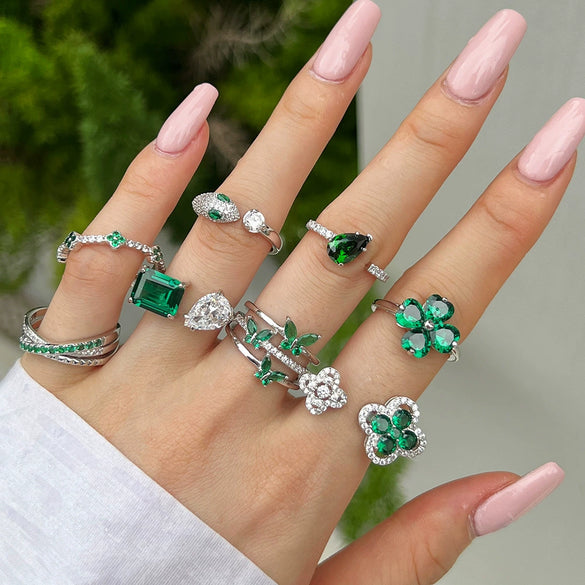 Ring S925 Silver Light Luxury Geometric Electroplating Winding Butterfly Adjustable Opening Women's