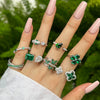 Ring S925 Silver Light Luxury Geometric Electroplating Winding Butterfly Adjustable Opening Women's