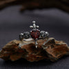Ring S925 Sterling Silver Crystal Heart Shape Set With Gems For Women Plants And Flowers Style