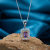 Ring S925 Sterling Silver Crystal Natural Citrine Amethyst Colored Gemstone Geometric Ushaped Set With Gems Light Luxury Style